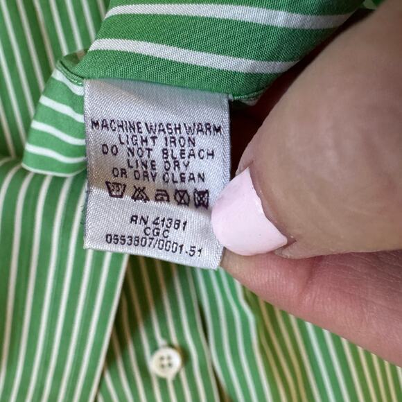 Ralph Lauren Purple Label Mens Stripe Long Sleeve Dress Shirt EUC Size XL Preppy - Picture 10 of 13